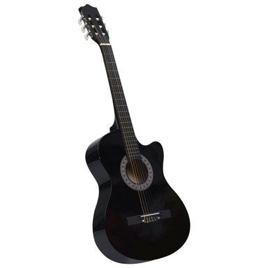 Klasična gitara WESTERN, s prorezom i 6 žica 38 ", crna